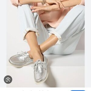 Sperry AO 2 Eye Boat Shoe in Silver